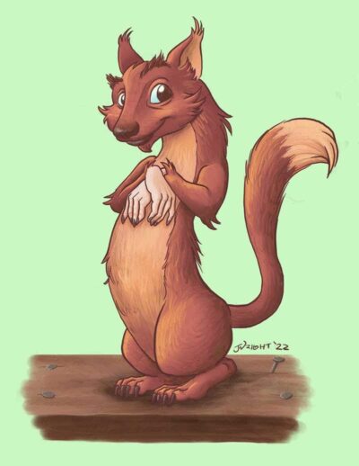 Illustration of the cryptid "Gef" from the Isle of Man in the 1930's Gef the Mongoose