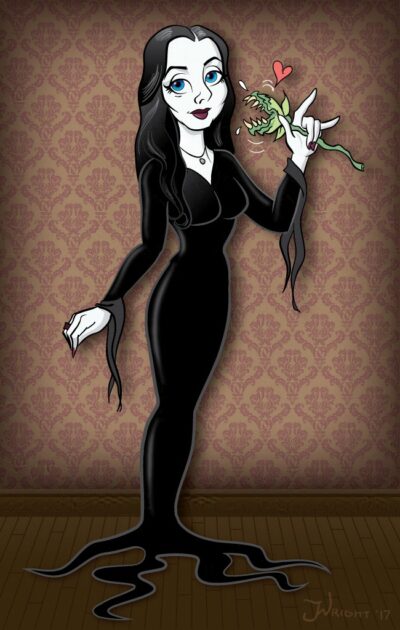 Caricature of the lovely Morticia Addams as played by Carolyn Jones Morticia Addams