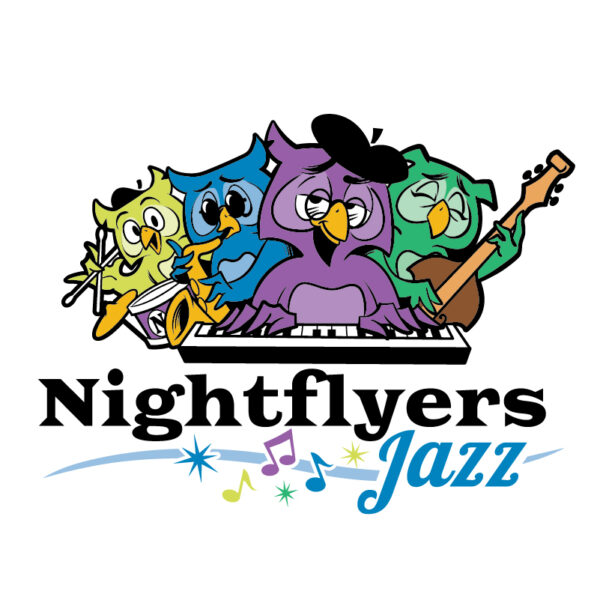 Logo for a local jazz quartet. Nightflyers Jazz