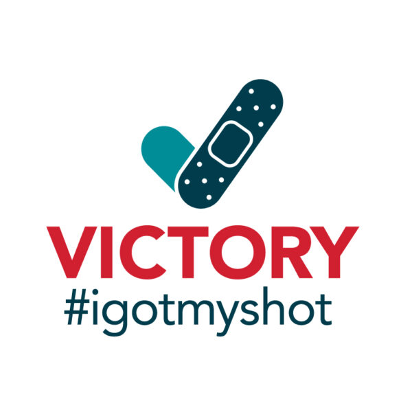 Victory Bank, I Got My Shot Logo for promotion of a vaccination clinic